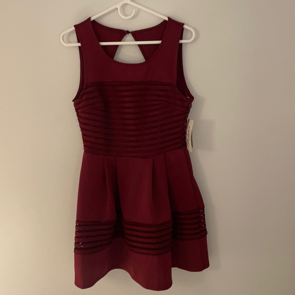 burgundy dress
